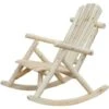 OUTSUNNY Fauteuil De Jardin Adirondack à Bascule Rocking Chair Style Néo-rétro Assise Dossier Ergonomique Bois Naturel De Pin