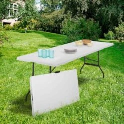 Table Pliante D'appoint Portable 180 CM Pour Camping Ou Réception -Promos Garde Plante Boutique 418925 3