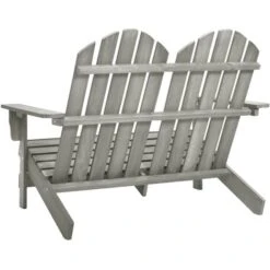 Chaise De Jardin Adirondack 2 Places Bois De Sapin Massif Gris VidaXL -Promos Garde Plante Boutique 42096310 4