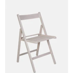 Dmora Chaise Pliante Moderne En Bois, Pour Balcon Ou Jardin, Cm 42x48h79, Assise H Cm 47, Couleur Blanche, Avec Emballage Renforcé