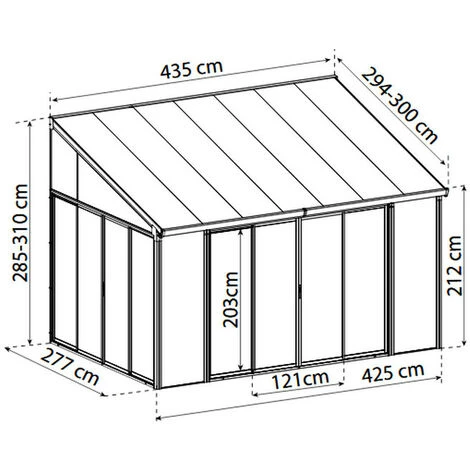 Pergola Fermée 11.8m² Blanc - Palram - 703062 4 Pergola Fermée 11.8m² Blanc - Palram - 703062 – Image 2