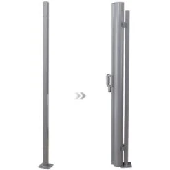Songmics Poteau De Fixation Pour Store Latéral, Accessoire Pour Brise-Vue, Pour Ne Pas Faire Des Trous Dans Un Mur GSA002