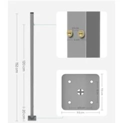 Songmics Poteau De Fixation Pour Store Latéral, Accessoire Pour Brise-Vue, Pour Ne Pas Faire Des Trous Dans Un Mur GSA002 -Promos Garde Plante Boutique 4368754 4