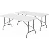 Lot De 2 Tables Table De Réception. 180cm. Pliables. Avec Poignée De Transport -Promos Garde Plante Boutique 44640254 1