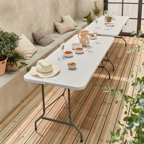 Lot De 2 Tables Table De Réception. 180cm. Pliables. Avec Poignée De Transport 4 Lot De 2 Tables Table De Réception. 180cm. Pliables. Avec Poignée De Transport – Image 2