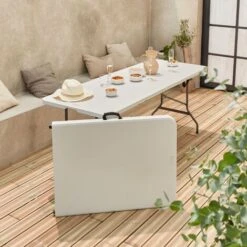 Lot De 2 Tables Table De Réception. 180cm. Pliables. Avec Poignée De Transport 10 Lot De 2 Tables Table De Réception. 180cm. Pliables. Avec Poignée De Transport -Promos Garde Plante Boutique 44640254 4