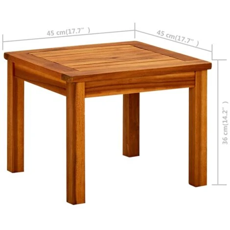 Table Basse De Jardin 45x45x36 Cm Bois Solide D'acacia VidaXL 5 Table Basse De Jardin 45x45x36 Cm Bois Solide D'acacia VidaXL – Image 3