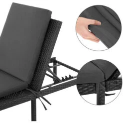 Songmics Chaise Longue, Bain De Soleil, Transat De Relaxation, Avec Matelas De 5 Cm, Surface Tissée, Inclinable - Anthracite GCB27GYV1 9 Songmics Chaise Longue, Bain De Soleil, Transat De Relaxation, Avec Matelas De 5 Cm, Surface Tissée, Inclinable - Anthracite GCB27GYV1 -Promos Garde Plante Boutique 45294867 3