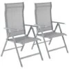 Songmics Lot De 2 Chaises De Jardin Pliables, Bain De Soleil, Transat, Sièges D'extérieur, Cadre En Aluminium Robuste, Dossier Réglable Sur 8 Positions, Charge 150 Kg, Gris GCB29GY -Promos Garde Plante Boutique 45294923 1