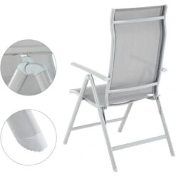 Songmics Lot De 2 Chaises De Jardin Pliables, Bain De Soleil, Transat, Sièges D'extérieur, Cadre En Aluminium Robuste, Dossier Réglable Sur 8 Positions, Charge 150 Kg, Gris GCB29GY 10 Songmics Lot De 2 Chaises De Jardin Pliables, Bain De Soleil, Transat, Sièges D'extérieur, Cadre En Aluminium Robuste, Dossier Réglable Sur 8 Positions, Charge 150 Kg, Gris GCB29GY -Promos Garde Plante Boutique 45294923 4
