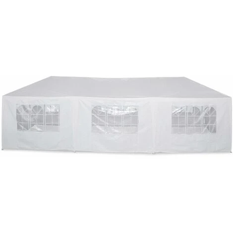 Tente De Réception 3x9m. 27 M² - Massilia - Blanc - à Utiliser Comme Pavillon. Pergola. Tente De Jardin. Chapiteau Ou Tonnelle. 4 Tente De Réception 3x9m. 27 M² - Massilia - Blanc - à Utiliser Comme Pavillon. Pergola. Tente De Jardin. Chapiteau Ou Tonnelle. – Image 2