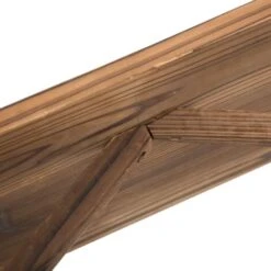 OUTSUNNY Banc De Jardin 3 Places Style Rustique Chic Accoudoirs Roues De Charette Bois Sapin Traité Carbonisation -Promos Garde Plante Boutique 47114245 5