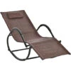 OUTSUNNY Chaise Longue à Bascule Rocking Chair Design Contemporain Dim. 160L X 61l X 79H Cm Métal Textilène Brun 2 OUTSUNNY Chaise Longue à Bascule Rocking Chair Design Contemporain Dim. 160L X 61l X 79H Cm Métal Textilène Brun -Promos Garde Plante Boutique 48159375 1