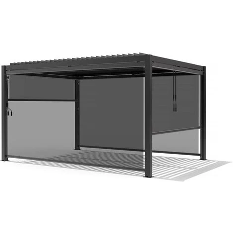 Store Enrouleur Pour Pergola - 370 X 210 Cm - Anthracite 6 Store Enrouleur Pour Pergola - 370 X 210 Cm - Anthracite – Image 4