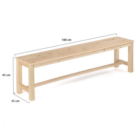 Salon De Jardin UVITA En Bois Table De Jardin 180 CM + 2 Bancs 7 Salon De Jardin UVITA En Bois Table De Jardin 180 CM + 2 Bancs – Image 5