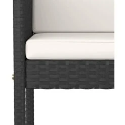Ensemble De Bar De Jardin 3 Pcs Et Coussins Résine Tressée Noir VidaXL -Promos Garde Plante Boutique 50396285 5