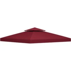OUTSUNNY Toile De Rechange Pour Pavillon Tonnelle Tente 3 X 3 M Polyester Haute Densité 180 G/m² Bordeaux