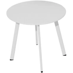PROLOISIRS Table Basse De Jardin Massaï ø 40 Cm En Acier époxy - Blanc