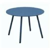 PROLOISIRS Table Basse De Jardin Ronde En Acier Rio - Bleu Ø 50 Cm