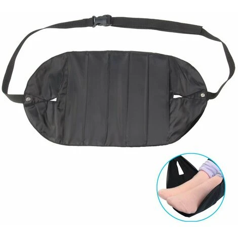 Hanger Portable Avion Chair De Repose-Pieds Hamac Fabriqué Avec De La Mémoire Premium Mousse De Mousse Au Repos 43X22cm Fontainebleau Noir 4 Hanger Portable Avion Chair De Repose-Pieds Hamac Fabriqué Avec De La Mémoire Premium Mousse De Mousse Au Repos 43X22cm Fontainebleau Noir – Image 2