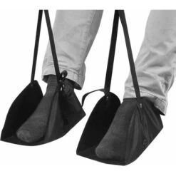 Repose-Pieds D'avion,Hamac De Pied,Accessoires De Voyage D'avion De Qualité Supérieure,Idéal Pour La Maison De Bureau De Vol Fontainebleau Noir