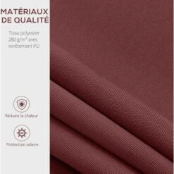 OUTSUNNY Store Banne Manuel Rétractable Aluminium Polyester Imperméabilisé 3,5L X 2,5l M Bordeaux -Promos Garde Plante Boutique 52476534 4