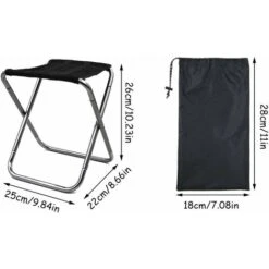 Tabouret Pliant D'extérieur,Triomphe Tabouret Pliant En Alliage D'aluminium, Mini Tabouret Pliant Portable, Ultra Léger, Avec Sac De Rangement, Pour La Pêche, Le Camping, Le Barbecue En Plein Air, Les -Promos Garde Plante Boutique 52805569 2