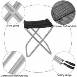 Tabouret Pliant D'extérieur,Triomphe Tabouret Pliant En Alliage D'aluminium, Mini Tabouret Pliant Portable, Ultra Léger, Avec Sac De Rangement, Pour La Pêche, Le Camping, Le Barbecue En Plein Air, Les -Promos Garde Plante Boutique 52805569 3