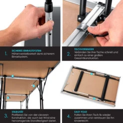 KESSER® Table Multifonctions Professionnelle 3 Pièces, 100 X 60 Cm, Table à Tapisser 30 Kg De Charge Par Table Avec Fonction De Rallonge Table Pliante Table De Brocante Table D’appoint Table Polyvalen 11 KESSER® Table Multifonctions Professionnelle 3 Pièces, 100 X 60 Cm, Table à Tapisser 30 Kg De Charge Par Table Avec Fonction De Rallonge Table Pliante Table De Brocante Table D’appoint Table Polyvalen -Promos Garde Plante Boutique 53097890 5