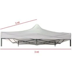 Rebecca Mobili Couverture De Toit Gazebo Polyester Blanc Imperméable 3x3 -Promos Garde Plante Boutique 53288149 2