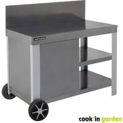Promos Garde Plante Boutique 31 Desserte De Jardin - En Acier Pour Plancha / Barbecue - Avec Crédence, Étagère, Gris - Cook'In Garden