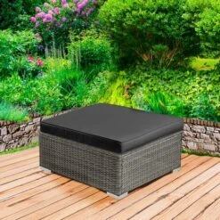 Salon De Jardin Tabouret De Jardin Pour Tous Les Salons De Jardin Bas De BRAST - Fauteuil De Jardin 1 Place En Gris