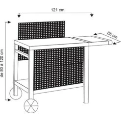 Desserte De Jardin - REVA 110 PREMIUM - Montage Facile - Dimensions Produit : L 121 X L 65 X H 110cm - Noir - Cook'in Garden -Promos Garde Plante Boutique 53418196 2