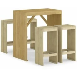 Meubles De Bar De Jardin 5 Pcs Bois De Pin Imprégné VidaXL
