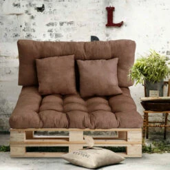 Coussins Pour Canapé Palette -Lot De 4 Coussins Pour Canapé Palette Intérieur/extérieur - Assise 120 X 80 X 10 Cm + Dossier 120 X 50 X 10 Cm + 2 Coussins Carrés - Coussin De Confort Pour Canapé Palett -Promos Garde Plante Boutique 53931950 5