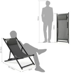 Chaise Longue Transat Pliable Chaise De Jardin Inclinable,pour Plage, Camping, Gris Foncé - Intimate WM Heart 10 Chaise Longue Transat Pliable Chaise De Jardin Inclinable,pour Plage, Camping, Gris Foncé - Intimate WM Heart -Promos Garde Plante Boutique 53940450 4