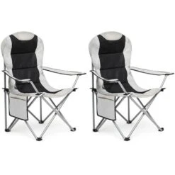 Fauteuil Chaise De Camping Pliable ,Portable Pour Plage,Pêche,gris,lot De 2 - IWMH