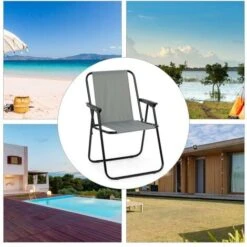 Fauteuil Chaise De Camping Pliable, Chaise De Plage Confortable, Lot De 2, Gris - IntimaTe WM Heart 11 Fauteuil Chaise De Camping Pliable, Chaise De Plage Confortable, Lot De 2, Gris - IntimaTe WM Heart -Promos Garde Plante Boutique 53940488 5