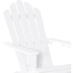 OUTSUNNY Fauteuil Adirondack Pliable De Jardin Grand Confort Dossier Incliné Assise Profonde Bois De Sapin Traité Peint Blanc -Promos Garde Plante Boutique 54127931 4