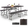 Table Pliante - Ensemble Table De Camping 2 Bancs - 180x75x74cm - Valise De Transport - Noir - MaxxGarden 2 Table Pliante - Ensemble Table De Camping 2 Bancs - 180x75x74cm - Valise De Transport - Noir - MaxxGarden -Promos Garde Plante Boutique 54292623 1