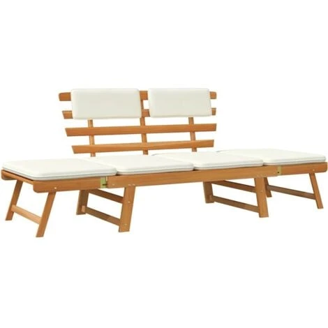 Banc De Jardin Avec Coussins 2-en-1 190 Cm Bois Solide D'acacia VidaXL 3 Banc De Jardin Avec Coussins 2-en-1 190 Cm Bois Solide D'acacia VidaXL