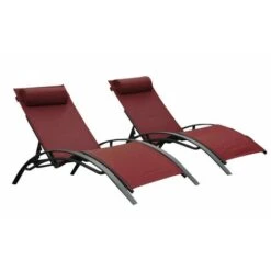 Bains De Soleil Monaco Rouge Bourgogne (lot De 2) -Promos Garde Plante Boutique 54425606 3