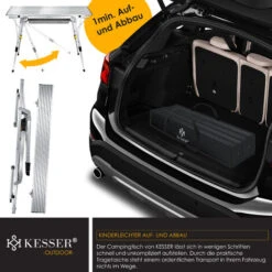 KESSER® Table De Camping Pliante Table De Camping Pliable Avec Cadre En Aluminium Plateau De Table Enroulable Table Pliante Avec Réglage De La Hauteur Et Sac De Transport Avec Sangle 90 X 53 Cm, Ju -Promos Garde Plante Boutique 54666817 5