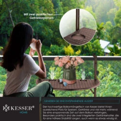 KESSER® Table De Balcon Suspendue Pliable Table De Balcon à Suspendre Table De Balcon Suspendue Réglable En Hauteur Sur 3 Niveaux Table Pliante Balustrade De Balcon Résistante Aux Intempéries Avec 2 E -Promos Garde Plante Boutique 54666818 5