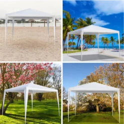 Tente Imperméable 3 X 3m Avec Tubes Spiralés Pavillon De Jardin , Blanc -Promos Garde Plante Boutique 54718087 4