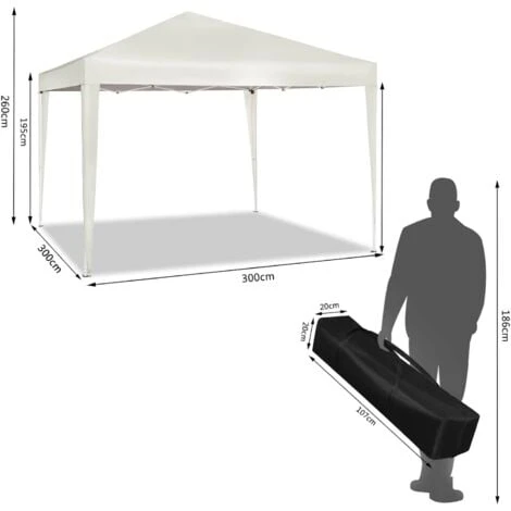 WOLTU Tonnelle De Jardin. Tente Pliante. Protection Du Soleil UV 50+. Facile à Installer Hauteur Réglable 3x3m. Beige 6 WOLTU Tonnelle De Jardin. Tente Pliante. Protection Du Soleil UV 50+. Facile à Installer Hauteur Réglable 3x3m. Beige – Image 4