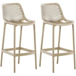 Lot De 2 Tabourets De Bar Air En Plastique Avec Repose-pieds Boue