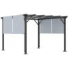 OUTSUNNY Pergola Rétractable 3,05L X 3,05l X 2,2H M Structure Métal époxy Anticorrosion Noir Double Toile Polyester Haute Densité Gris -Promos Garde Plante Boutique 55776876 1