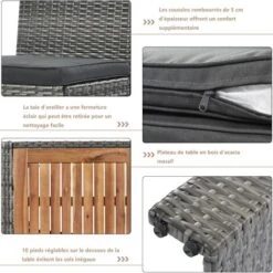 Salon De Jardin 4 Places, Meubles De Salle à Manger Et De Bar Avec Table En Bois Et 4 Chaises Avec Coussins 11 Salon De Jardin 4 Places, Meubles De Salle à Manger Et De Bar Avec Table En Bois Et 4 Chaises Avec Coussins -Promos Garde Plante Boutique 55848016 5