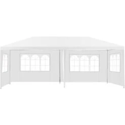 GOPLUS 3x6M Tonnelle Tente De Réception 4 Bâches Avec Fenêtres-Pergola Avec Piquets Et Cordes-Tissu Étanche/Résistant Au Soleil 9 GOPLUS 3x6M Tonnelle Tente De Réception 4 Bâches Avec Fenêtres-Pergola Avec Piquets Et Cordes-Tissu Étanche/Résistant Au Soleil -Promos Garde Plante Boutique 55943508 3